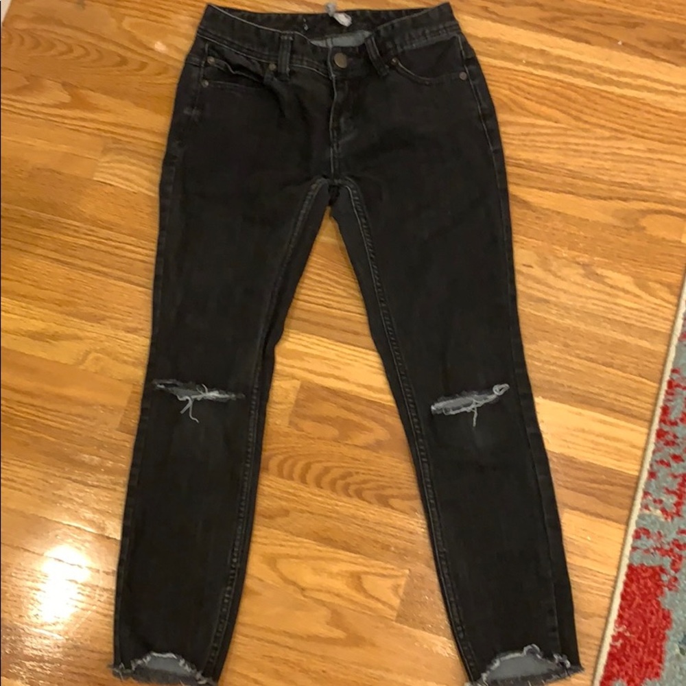 Grey/black Free People Jeans size 25